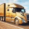 Golden Semi Truck Diamond Painting