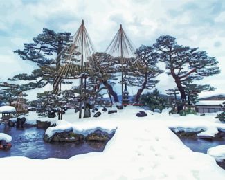 kenrokuen Garden Kanazawa Winter Diamond Painting