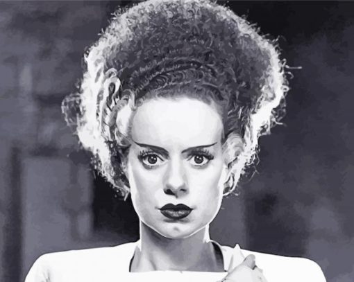 Monochrome Bride Of Frankenstein Diamond Painting