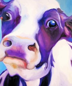 Purple Cow Close Up Diamond Painting