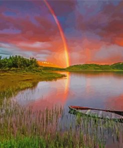 Rainbow Sunset Landscape Diamond Painting