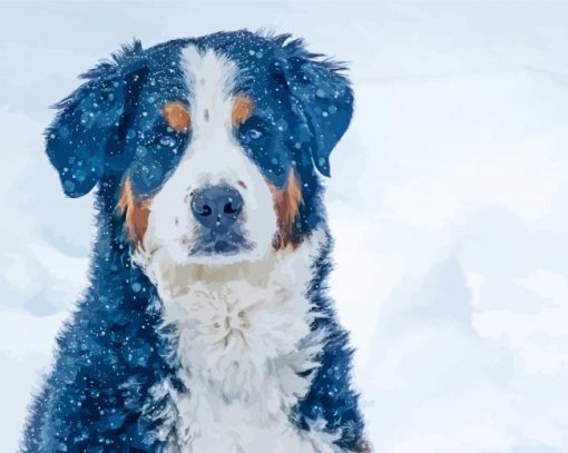 Winter Dog In Snow Diamond Painting