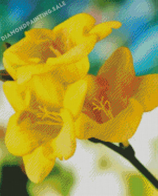 Yellow Freesia Flower Diamond Painting