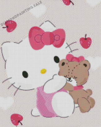 Hello Kitty And Teddy Bear Diamond Painting