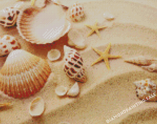 Sand And Seashells Diamond Painting