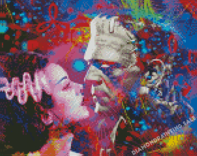 Colorful Frankenstein And The Bride Diamond Painting