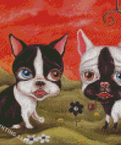 Cute French Terriers Diamond Painting