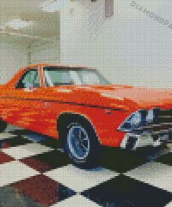 Orange Chevrolet El Camino Diamond Painting