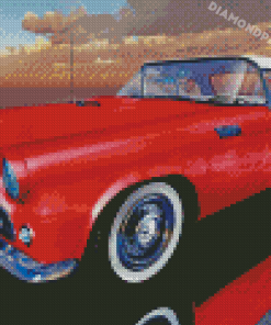 Red Tbird Car Diamond Painting