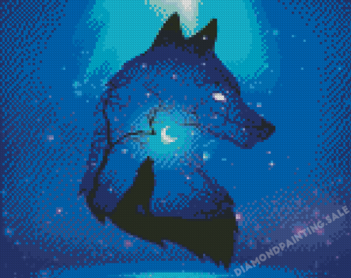 Fantasy Blue Wolf Diamond Painting