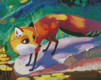 Animated Red Fox Diamond Painting