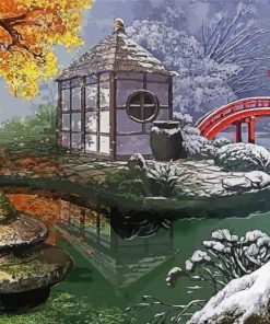 Asian Garden Landscape Diamond Painting
