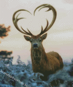 Beautiful Deer Heart Diamond Painting