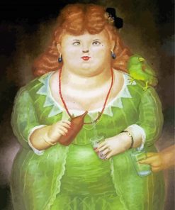 Big Woman In Green Dress Diamond Painting