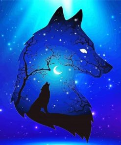 Fantasy Blue Wolf Diamond Painting