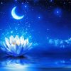 Flower In Water And Crescent Moon Diamond Painting