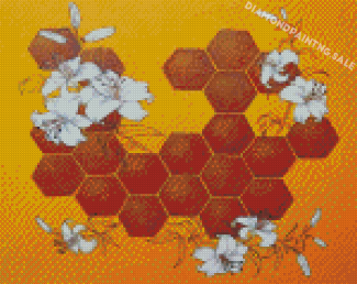 Flowers Honeycomb Diamond Painting
