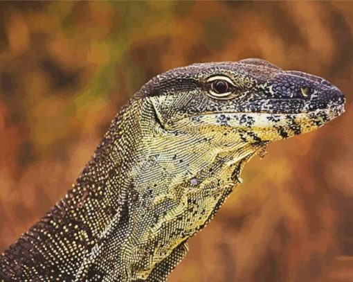 Goanna Reptile Head Diamond Painting