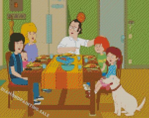 F Is For Family Characters Diamond Painting