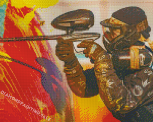 Paintball Game Player Diamond Painting