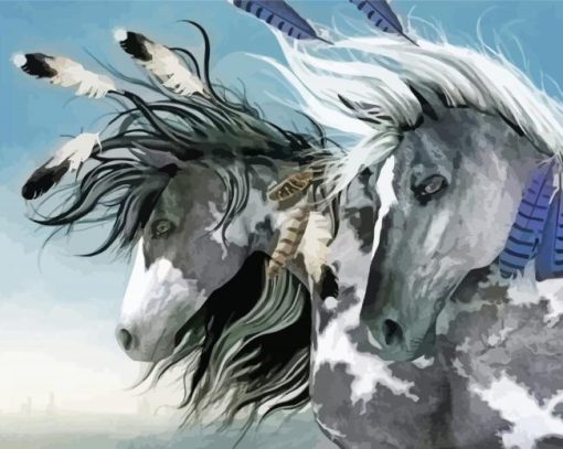 Indian Ponies Horses Diamond Painting