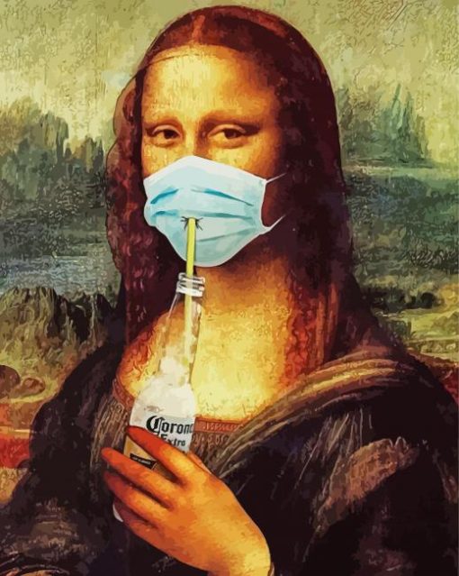 Monalisa With Mask Diamond Painting