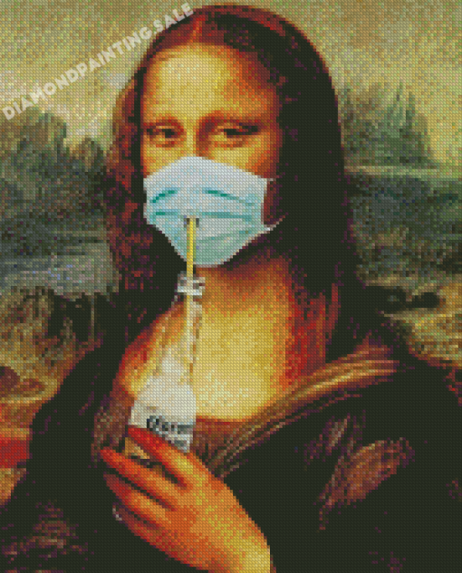 Monalisa With Mask Diamond Painting