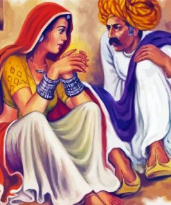Rajasthani Girl And Man Diamond Painting