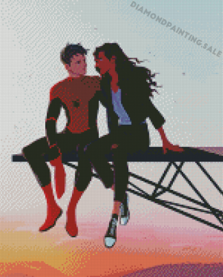 Michelle Jones And Spider Man Art Diamond Painting