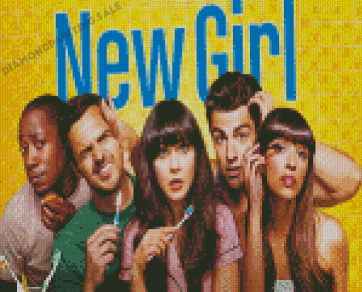 New Girl Characters Poster Diamond Painting