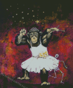 Monkey In Dress Art Diamond Painting