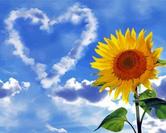 Sunflower And Heart Cloud Diamond Painting