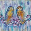 Abstract Owls Birds On Tree Diamond Painting