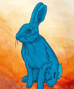 Aesthetic Blue Bunny Diamond Painting