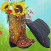 Aesthetic Cowboy Hat And Floral Boot Diamond Painting