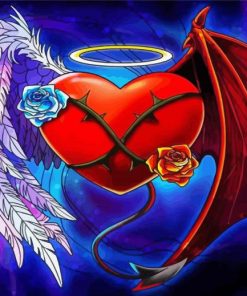 Angel And Devil Heart Diamond Painting
