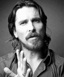 Black And White Christian Bale Diamond Painting