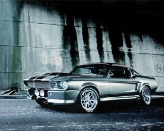 Black Classic Mustang Ford Diamond Painting