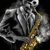 Death Song Saxophone Player Diamond Painting