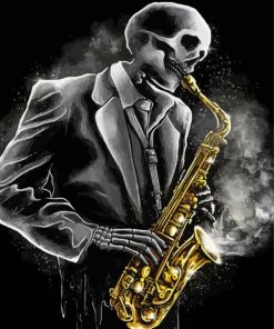 Death Song Saxophone Player Diamond Painting