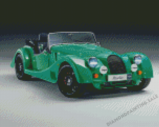 Green Vintage Morgan Car Diamond Painting