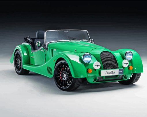 Green Vintage Morgan Car Diamond Painting