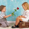 Happy Boy Giving A Rose To Cute Girl Diamond Painting