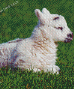Little Lamb Side Profile Diamond Painting