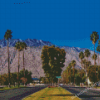 Trees In Between And On Side Of Roads Palm Springs Diamond Painting