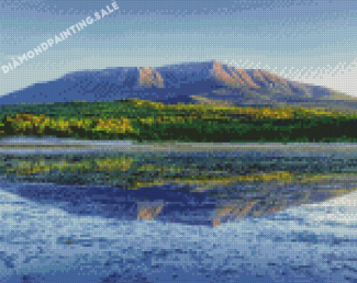Water Reflection Mt Katahdin Diamond Painting