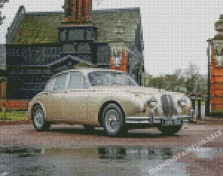 Beige Jaguar Mark 1 Car Diamond Painting