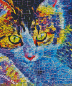 Colorful Mosaic Cat Diamond Painting