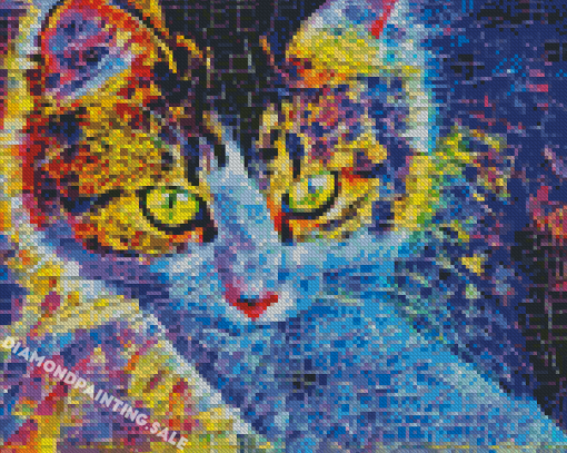 Colorful Mosaic Cat Diamond Painting
