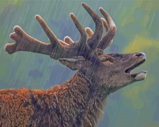 Deer In Rain Diamond Painting